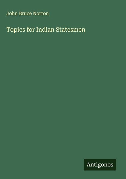 Produktbild: Topics for Indian Statesmen