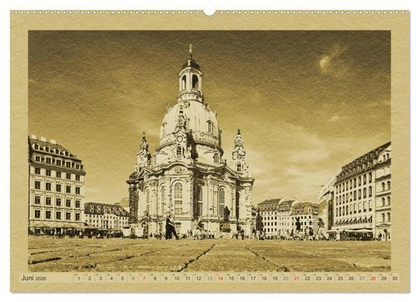 Produktbild: Dresden - Ein Kalender im Zeitungsstil (Wandkalender 2026 DIN A2 quer), CALVENDO Monatskalender