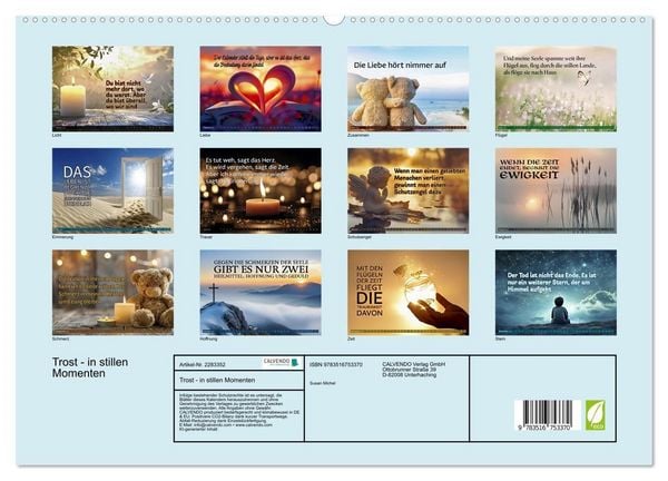 Produktbild: Trost - in stillen Momenten (hochwertiger Premium Wandkalender 2027 DIN A2 quer), Kunstdruck in Hochglanz