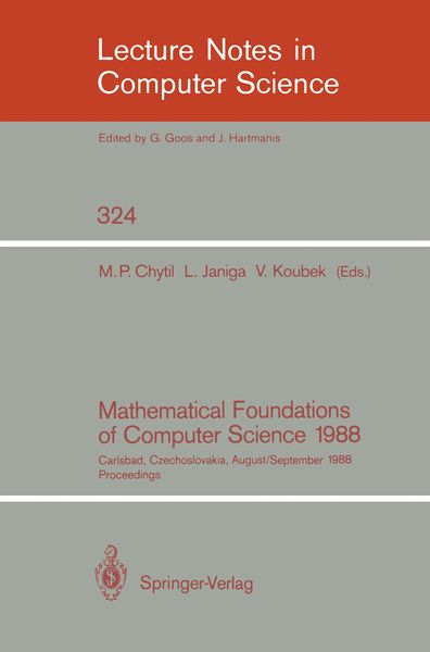 Produktbild: Mathematical Foundations of Computer Science 1988