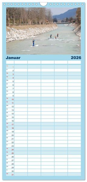 Produktbild: Familienplaner 2026 - Wildwasser Stand up mit 5 Spalten (Wandkalender, 21 x 45 cm) CALVENDO