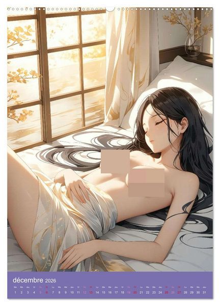 Produktbild: MANGA SENSUEL - Beaut&eacute;s japonaises d&eacute;nud&eacute;es et s&eacute;duisantes (Calendrier mural 2026 DIN A2 horizontal) calendrier de bureau