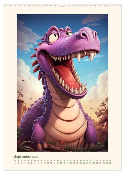 Produktbild: Happy Dinos (hochwertiger Premium Wandkalender 2026 DIN A2 hoch), Kunstdruck in Hochglanz
