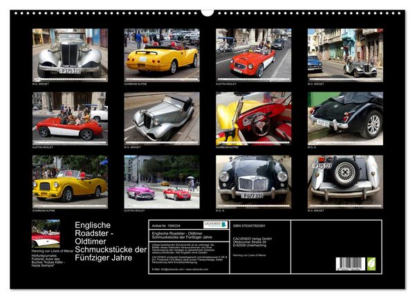Produktbild: Englische Roadster - Oldtimer Schmuckst&uuml;cke der F&uuml;nfziger Jahre (Wandkalender 2026 DIN A2 quer), CALVENDO Monatskalender