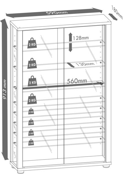 Produktbild: Wandvitrine Glasvitrine Vitrosa Mini Spiegel