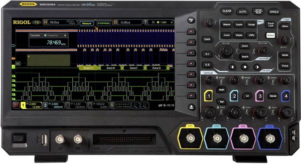 Produktbild: Rigol MSO5354 Digital-Oszilloskop 350MHz 8 GSa/s 100 Mpts 8 Bit 1St.