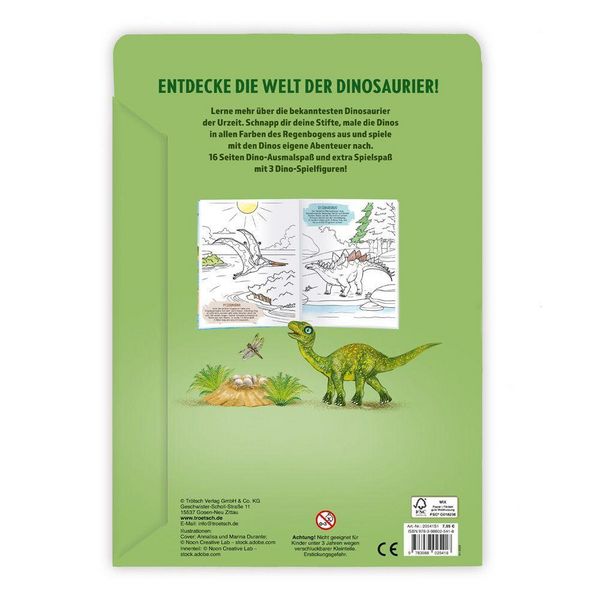 Produktbild: TR&Ouml;TSCH - Malbuch Dinosaurier Mal- und Spielspa&szlig; S1 Malbuch mit Spielzeug| Ab 3 Jahren