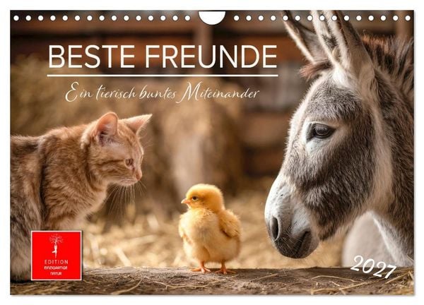 Produktbild: Beste Freunde - ein tierisch buntes Miteinander (Wandkalender 2027 DIN A4 quer), CALVENDO Monatskalender
