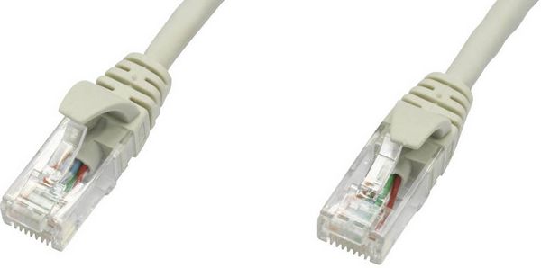 Produktbild: Teleg&auml;rtner 100008583 RJ45 Patchkabel CAT 5e U/UTP 3.00m Grau Flammwidrig 1St.