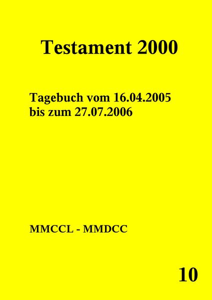 Produktbild: Testament 2000 Band 10