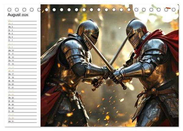 Produktbild: Rittertum und Mythos &ndash; Das Zeitalter der Ehre (Tischkalender 2026 DIN A5 quer), CALVENDO Monatskalender