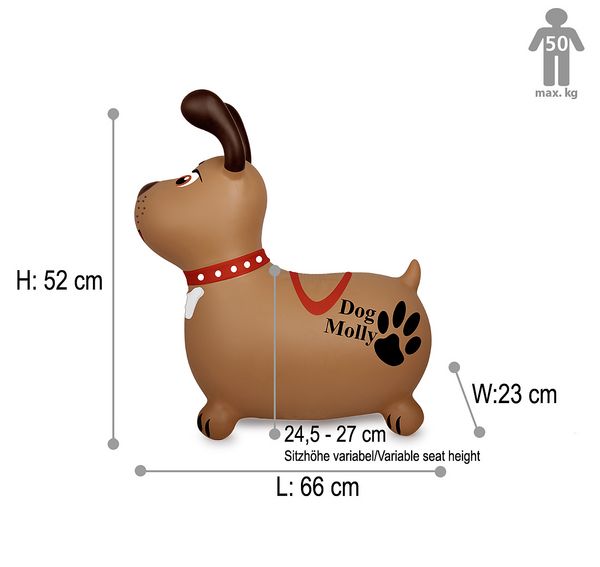 Produktbild: H&uuml;pftier Dog Molly mit Pumpe