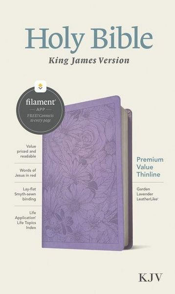 Produktbild: KJV Premium Value Thinline Bible, Filament Enabled (Leatherlike, Garden Lavender, Red Letter)