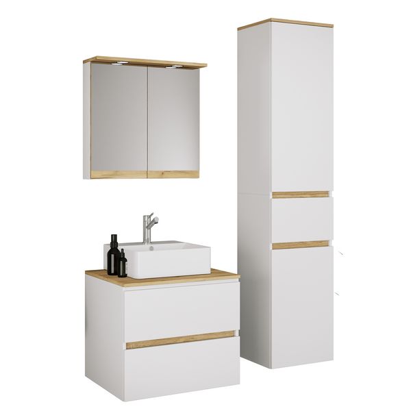 Produktbild: 4 tlg. Badm&ouml;bel-Set mit Waschbecken Cosila-A 60 cm