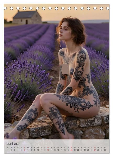 Produktbild: Tattoo Engel (Tischkalender 2027 DIN A5 hoch), CALVENDO Monatskalender