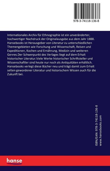 Produktbild: Internationales Archiv f&uuml;r Ethnographie