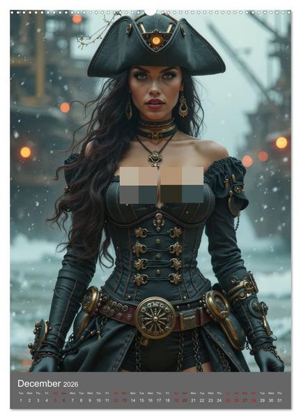 Produktbild: Pirate princesses (High Quality Premium Wall Calendar 2026 DIN A2 portrait),CALVENDO 12 Month Wall Calendar