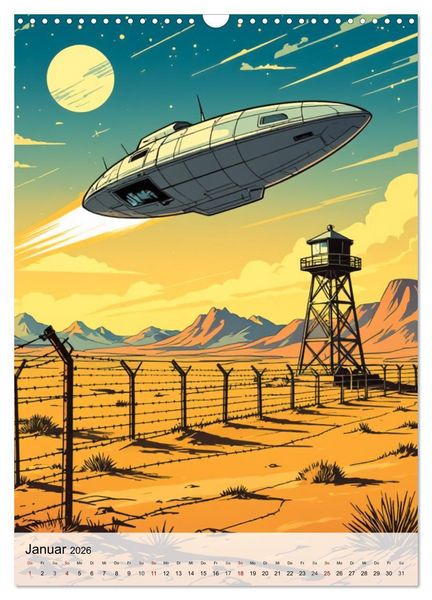 Produktbild: Wir sind nicht allein - UFO-Mythen (Wandkalender 2026 DIN A3 hoch), CALVENDO Monatskalender