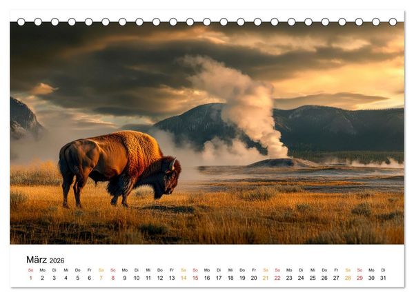 Produktbild: B&uuml;ffel - Ikonen der Wildnis (Tischkalender 2026 DIN A5 quer), CALVENDO Monatskalender