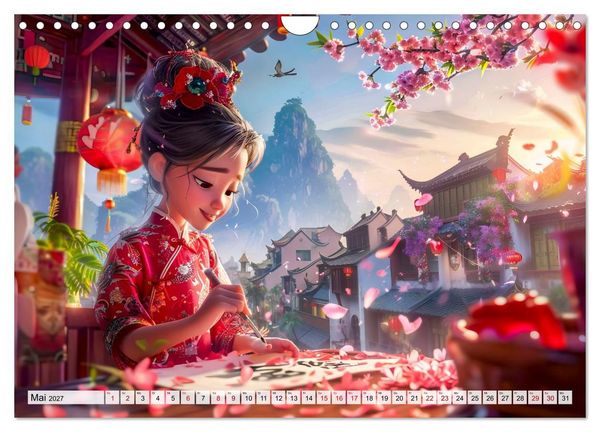Produktbild: Chinesische Fantasy - Szenen inspiriert von Anime und Tradition (Wandkalender 2027 DIN A4 quer), CALVENDO Monatskalender