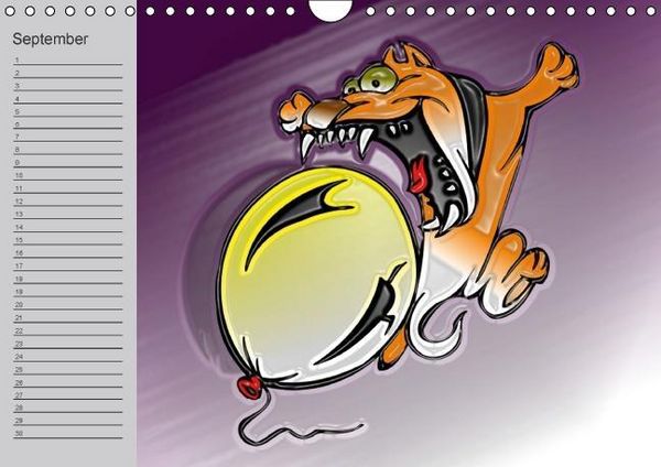 Produktbild: Hunde-Geburtstagskalender / Witziger Cartoon-Kalender (Wandkalender immerw&auml;hrend DIN A4 quer)