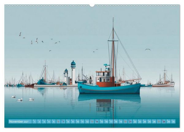 Produktbild: Hafenpoesie (Wandkalender 2027 DIN A2 quer), CALVENDO Monatskalender