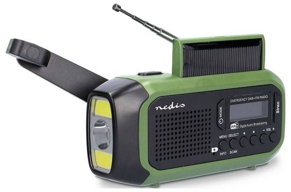 Produktbild: Nedis RDDBCR2000GN Notfallradio DAB+, UKW, FM Notfallradio, DAB+, UKW Gr&uuml;n, Schwarz
