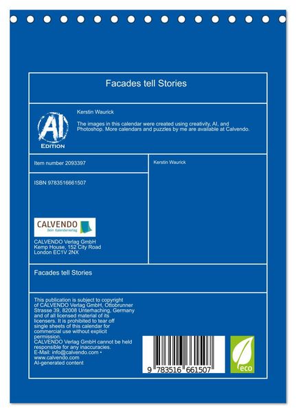 Produktbild: Facades tell Stories (Desk Calendar 2026 DIN A5 portrait), CALVENDO 12 Month DeskCalendar