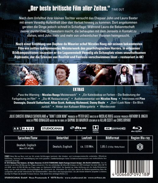 Produktbild: Wenn die Gondeln Trauer tragen (4K Ultra HD) (+ Bonus-Blu-ray 2D)