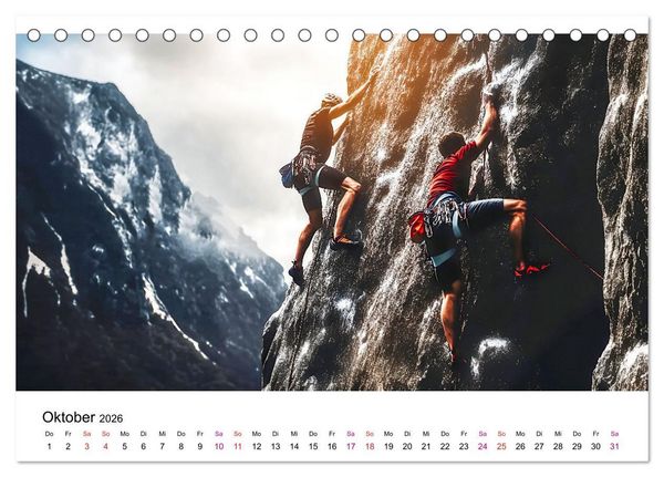 Produktbild: Klettern - die H&ouml;henangst &uuml;berwinden (Tischkalender 2026 DIN A5 quer), CALVENDO Monatskalender