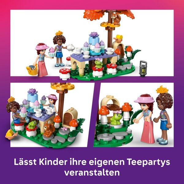 Produktbild: LEGO Friends 42690 Teeparty im Wald, Bauset mit 2 Spielfiguren, Frosch und Eichh&ouml;rnchen