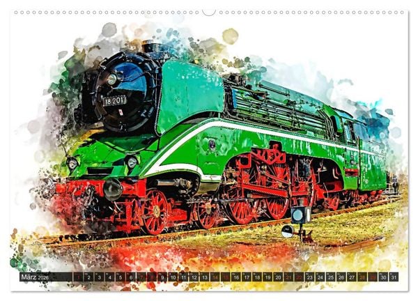 Produktbild: Beeindruckende Dampflokomotiven (Wandkalender 2026 DIN A2 quer), CALVENDO Monatskalender