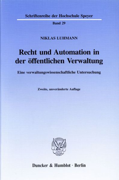 Produktbild: Recht und Automation in der &ouml;ffentlichen Verwaltung.