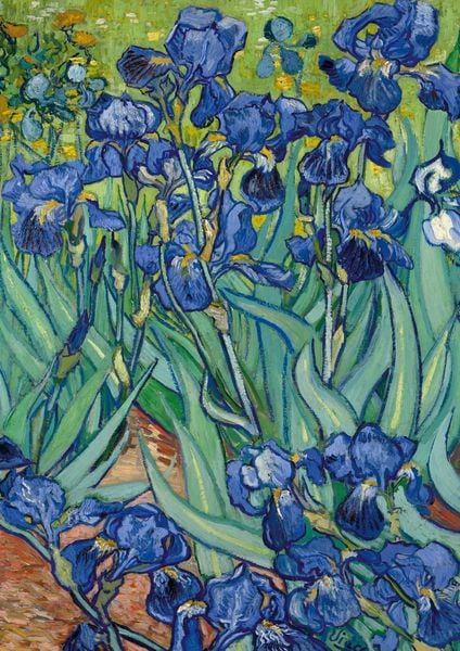 Produktbild: Notizbuch A4 blanko Softcover - Motiv "Schwertlilien" (Irises) Vincent van Gogh - 100 Seiten