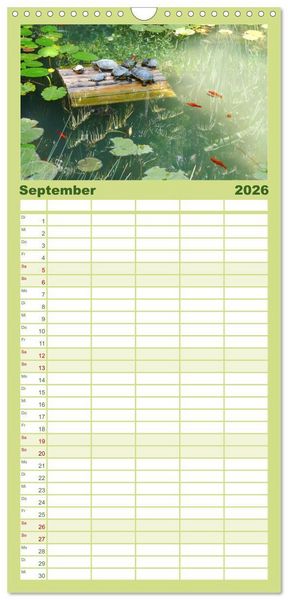 Produktbild: Familienplaner 2026 - Sanfte Natur mit 5 Spalten (Wandkalender, 21 x 45 cm) CALVENDO