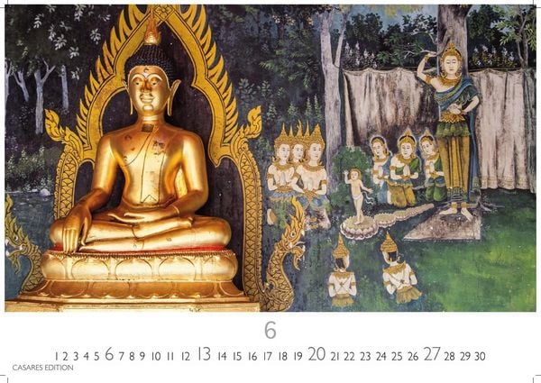 Produktbild: Buddhas Kalender 2027 &ndash; Wandkalender | Fotokalender Asien 24x35cm -Spirituelle Abbildungen Buddhas | Perfekt f&uuml;r Meditation & Raumdekoration
