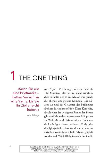 Produktbild: The One Thing