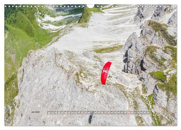 Produktbild: Paragliding - lautloses Schweben (Wandkalender 2026 DIN A3 quer), CALVENDO Monatskalender