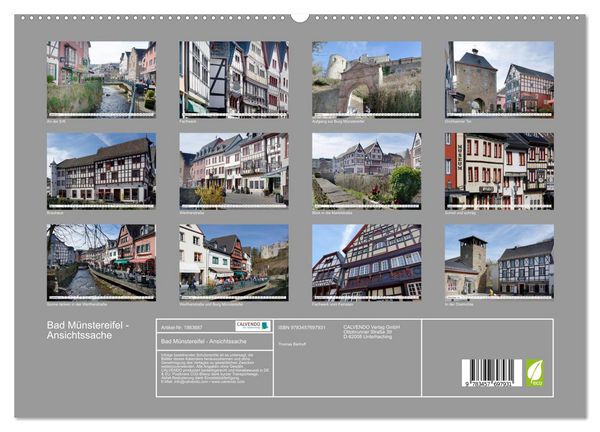 Produktbild: Bad M&uuml;nstereifel - Ansichtssache (hochwertiger Premium Wandkalender 2026 DIN A2 quer), Kunstdruck in Hochglanz