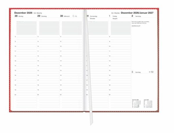 Produktbild: Terminer A5, Struktur rot 2027