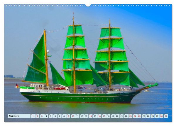 Produktbild: Ein detaillierter Blick auf Segelschiffe (Wandkalender 2026 DIN A2 quer), CALVENDO Monatskalender