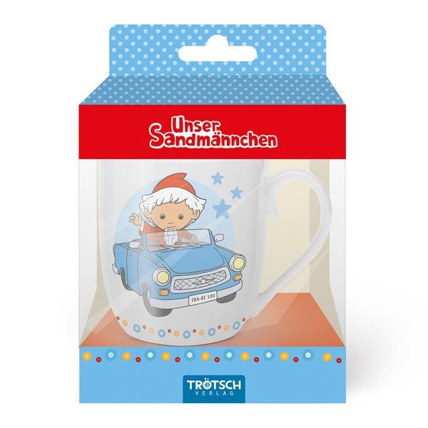 Produktbild: TR&Ouml;TSCH - Unser Sandm&auml;nnchen Kindertasse Geschenktasse aus Porzellan Sandm&auml;nnchen im Auto