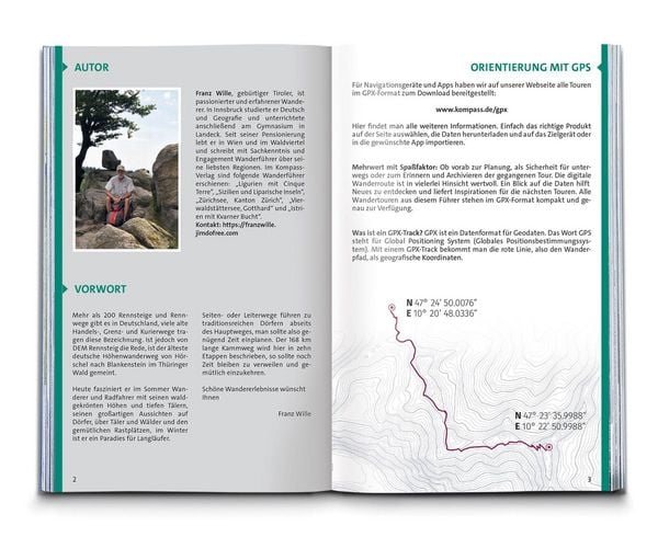 Produktbild: KOMPASS Wanderf&uuml;hrer Rennsteig, 10 Etappen