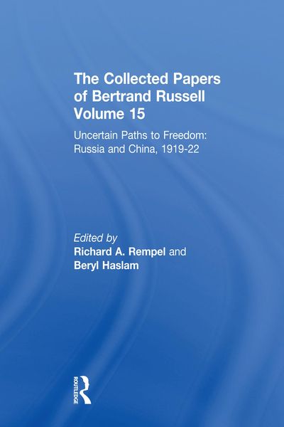 Produktbild: The Collected Papers of Bertrand Russell, Volume 15