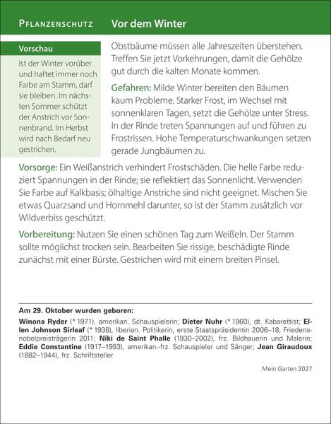 Produktbild: Mein Garten Tagesabrei&szlig;kalender 2027 - Praktische Tipps f&uuml;r 2027