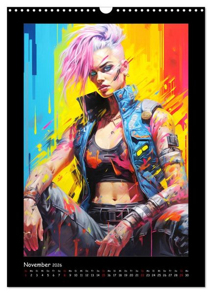 Produktbild: Cyberpunk. Futuristische Heldinnen (Wandkalender 2026 DIN A3 hoch), CALVENDO Monatskalender