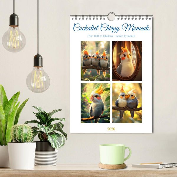 Produktbild: Cockatiel Chirpy Moments (Wall Calendar 2026 DIN A4 portrait), CALVENDO 12 Month Wall Calendar