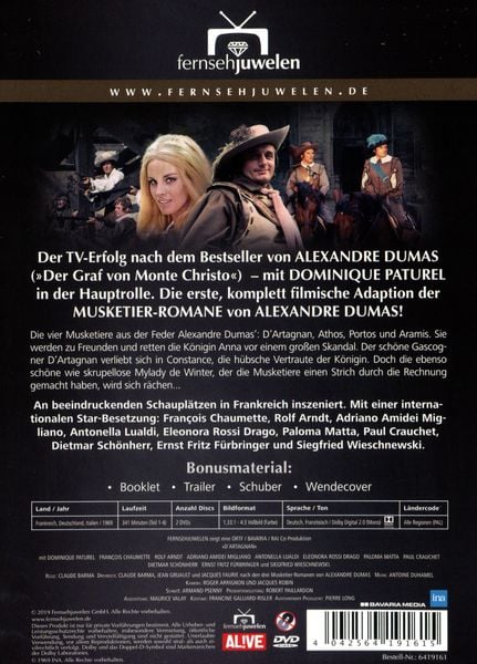 Produktbild: D'Artagnan - Der legend&auml;re ARD-Vierteiler (2 DVDs) (Fernsehjuwelen)