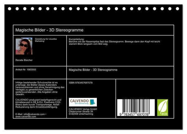 Produktbild: Magische Bilder - 3D Stereogramme (Tischkalender 2026 DIN A5 quer), CALVENDO Monatskalender