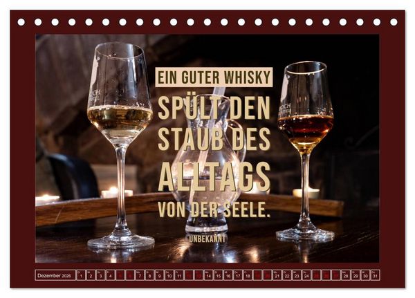 Produktbild: Whisky-Weisheiten (Tischkalender 2026 DIN A5 quer), CALVENDO Monatskalender